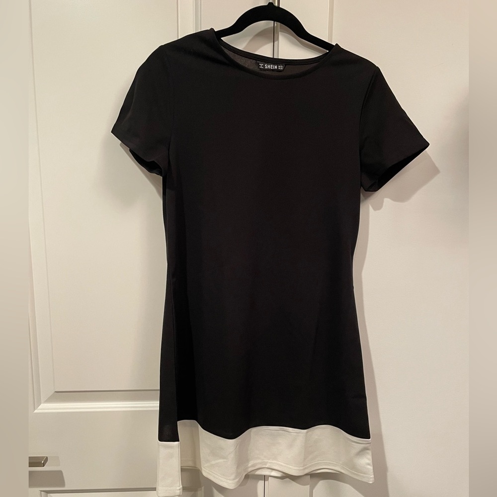 SHEIN Black and white color block Dress. Size Medium. Never worn.